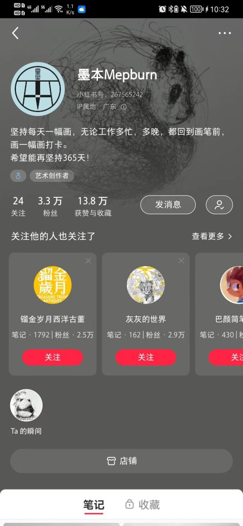 赚钱案例6：每天上传一副画当成笔记，引流变现-案例库社区-六库全书-88副业网