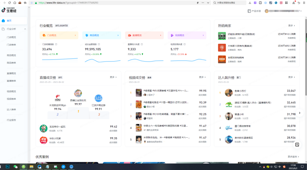 抖音生活服务官方数据平台：「生意经」上线-商机库社区-六库全书-88副业网