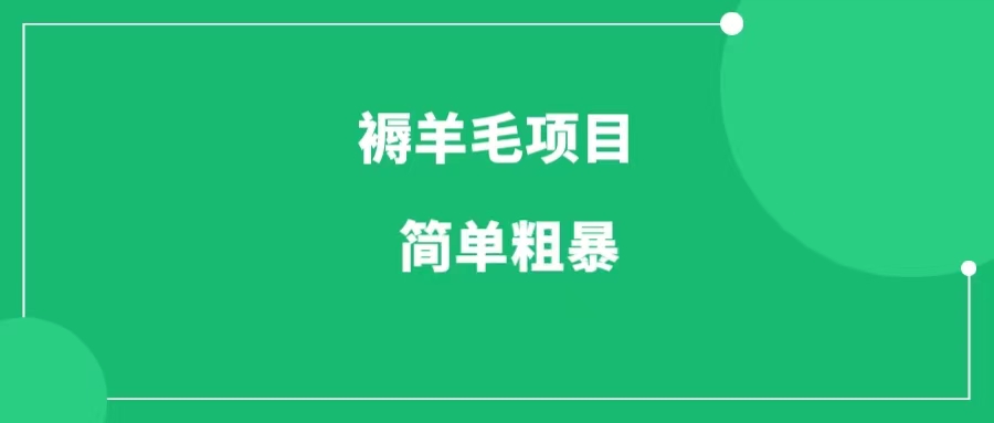 褥羊毛项目，日入300，简单粗暴！-一研社