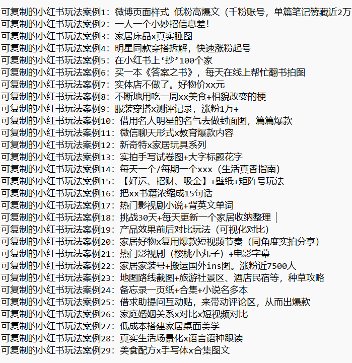 可复制的小红书玩法案例集合（29个优秀案例），持续更新中-案例库社区-六库全书-88副业网