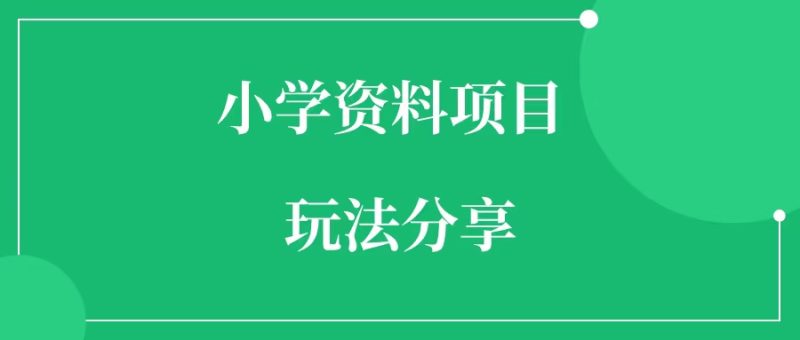 小学资料项目，收益30w，玩法教程分享-88副业网