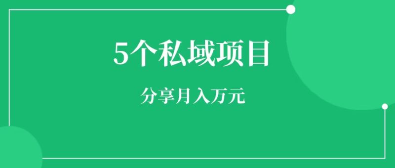 5个私域项目,月入万元-88副业网