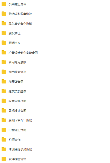 1200份合同模版-88副业网